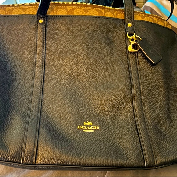 Coach diaper bag, lightly used,  black exterior, gold& brown interior - Picture 1 of 1